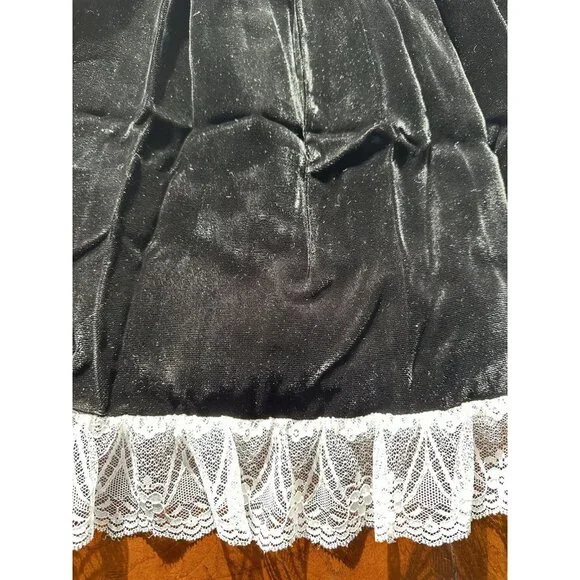 VTG Jessica McClintock Black Velvet Lace Dress Size 6 Victorian Gothic  Holiday